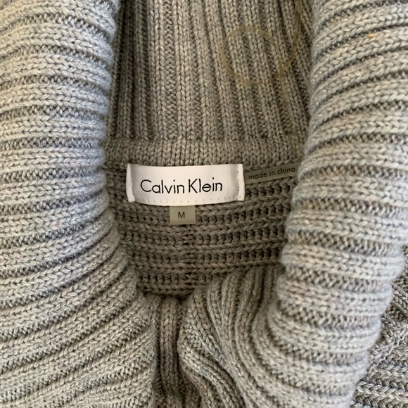 EUC Calvin Klein grey cowl neck sweater - Picture 3 of 4